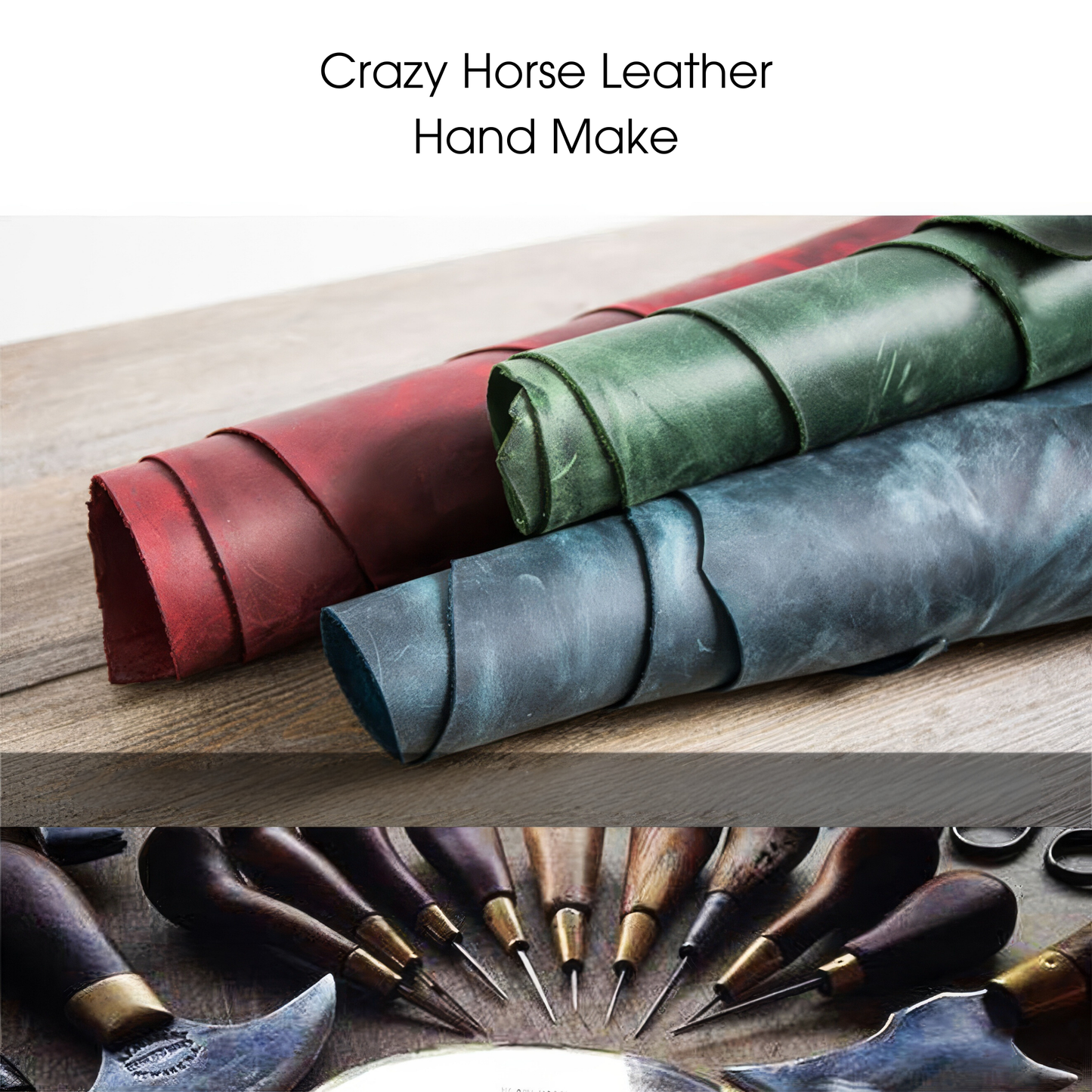 Leather Pencil Case Crazy Horse Zipper S-Shape Organizer Pen Holder for Office